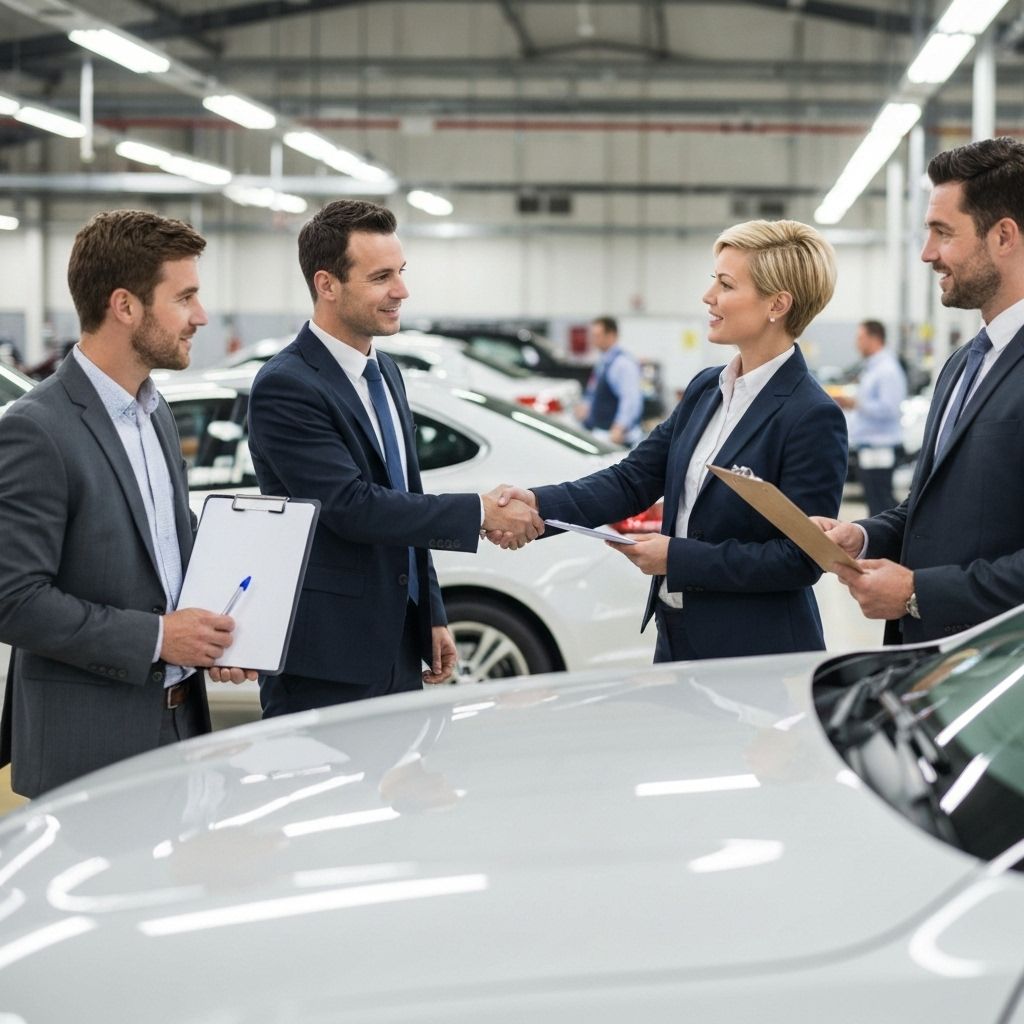 Client consultation at auto auction